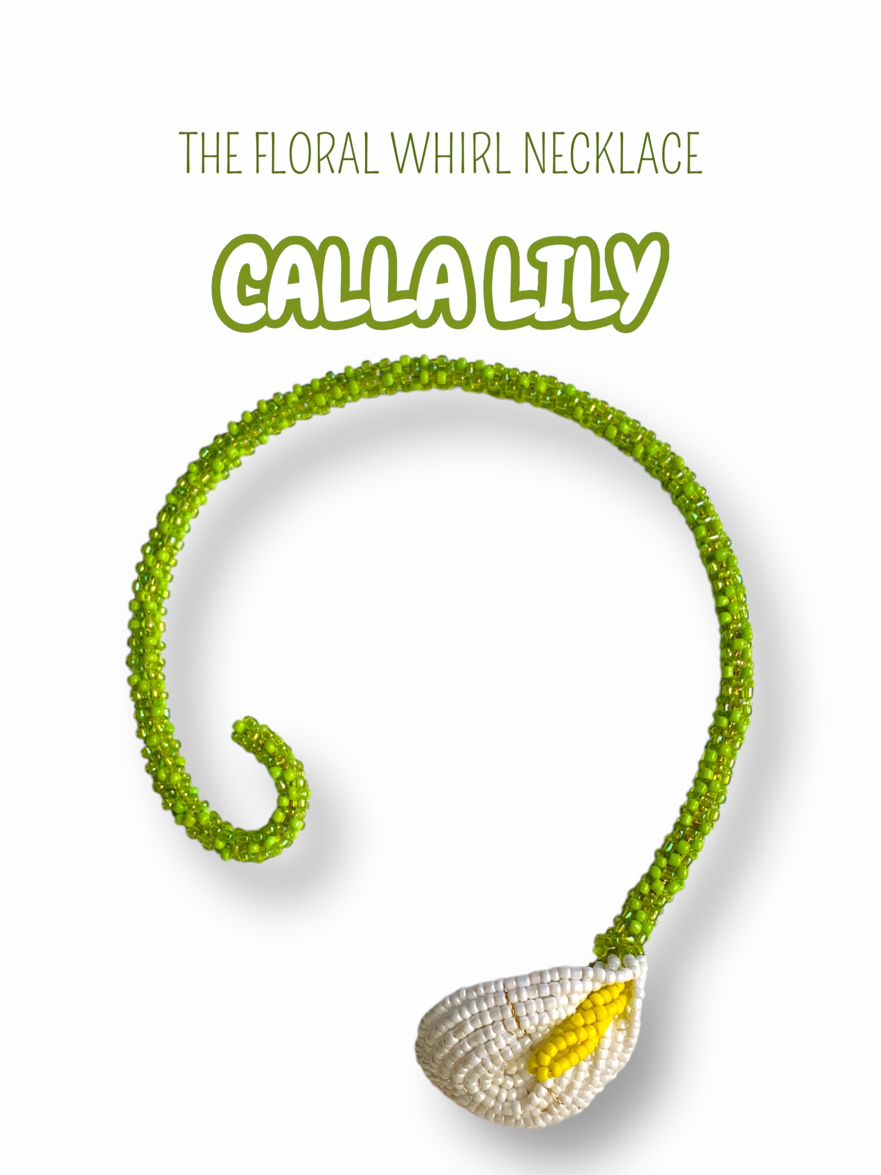 The Floral Whirl Necklace - White Calla Lily — handcrafted Necklaces by JENAMÉE