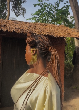 Uju Earrings - OLIVE  (alternate view)