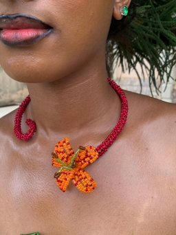 The Floral Whirl Necklace- TIGER LILY