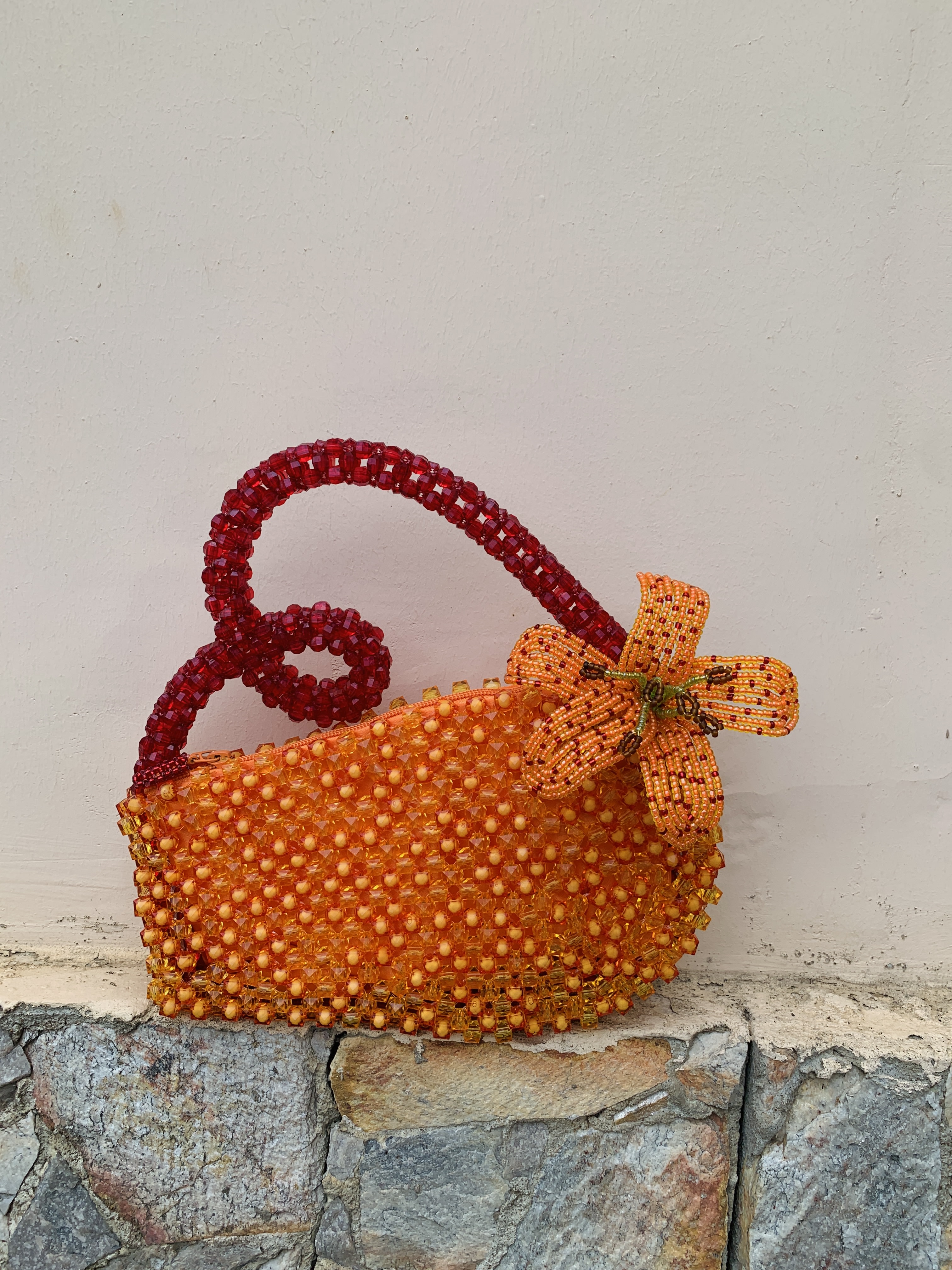 The Petal Swirl Bag - ORANGE TIGER LILY — handcrafted Bags by JENAMÉE