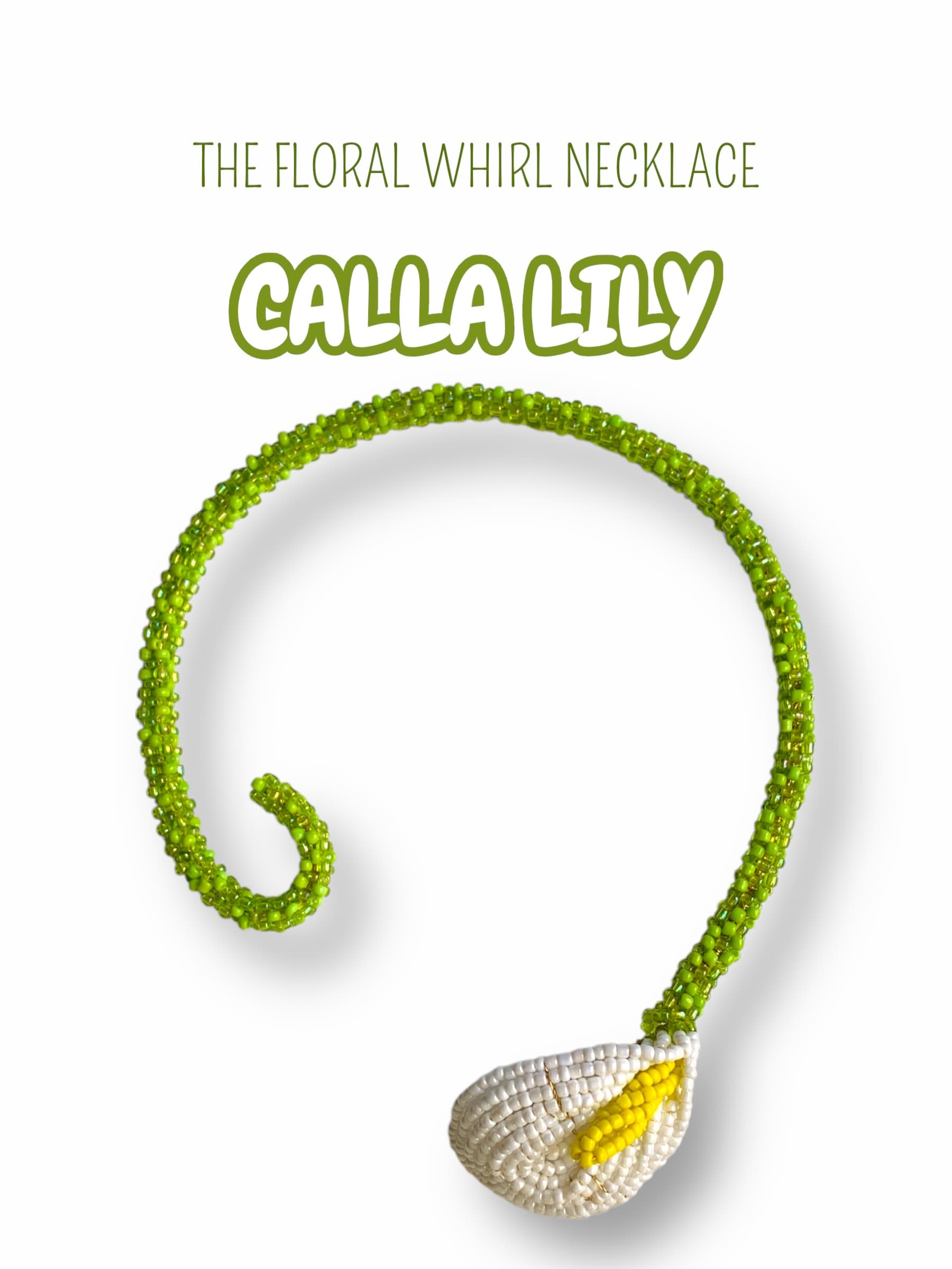 The Floral Whirl Necklace - WHITE CALLA LILY — handcrafted necklaces by JENAMÉE