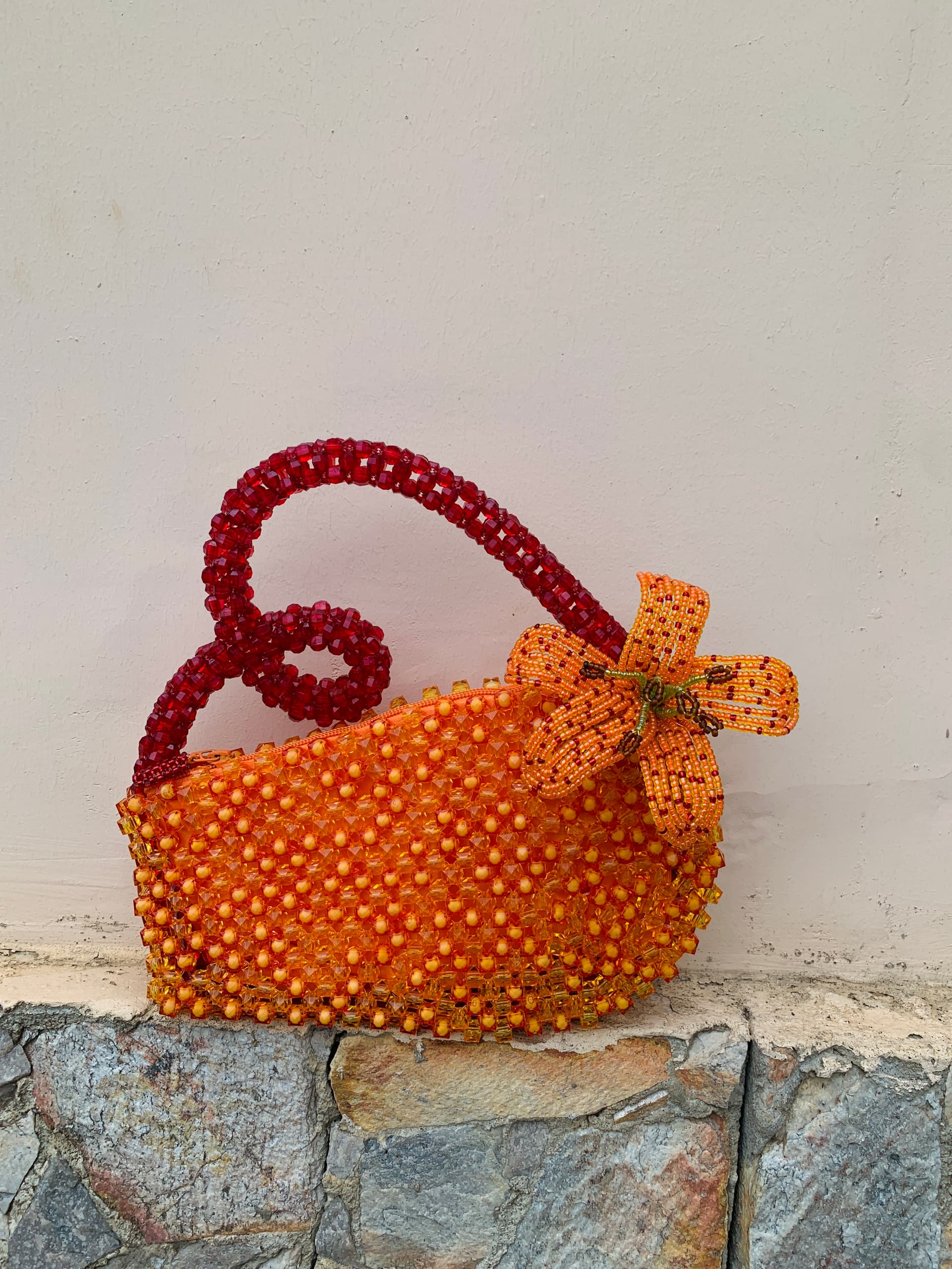 The Petal Swirl Bag - ORANGE TIGER LILY — handcrafted bags by JENAMÉE