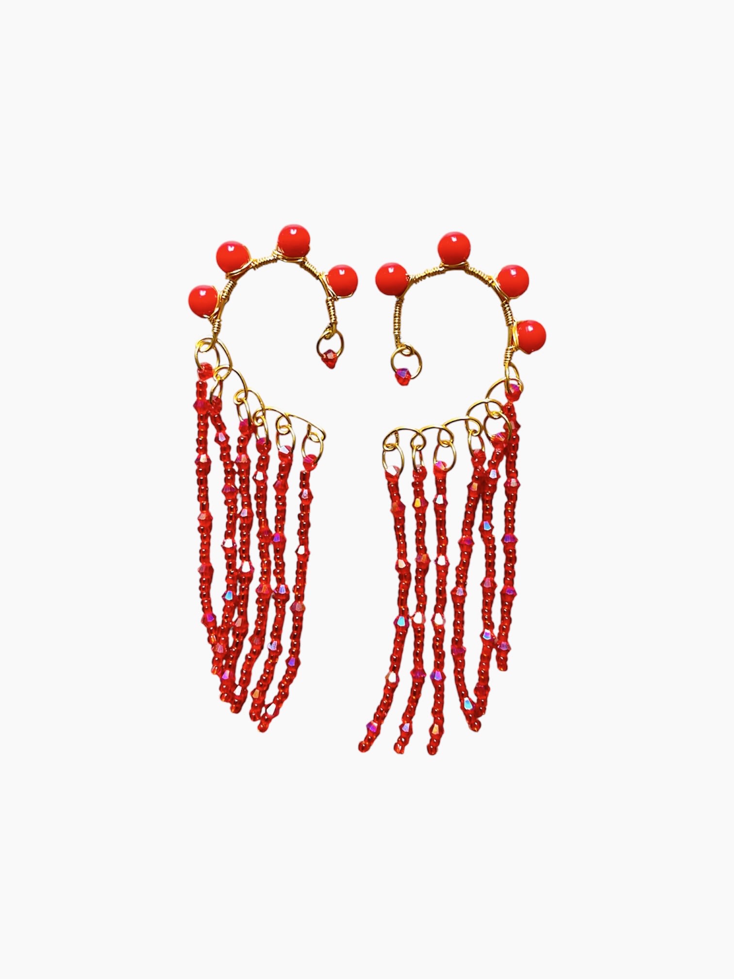Uju Earrings- RED BERRY